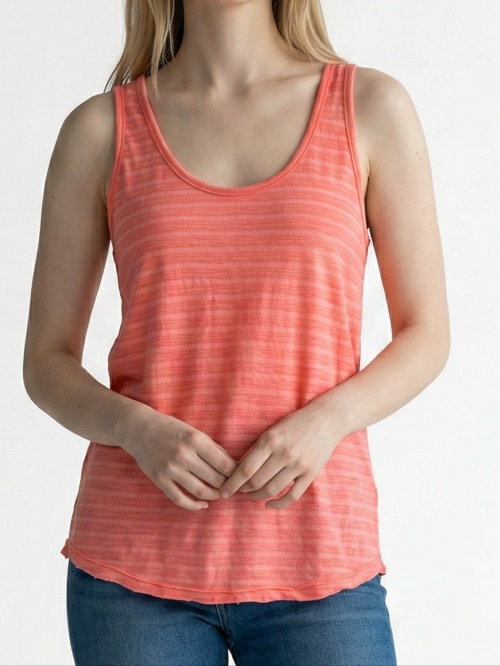 Old Navy Women's Coral Striped Tank Top